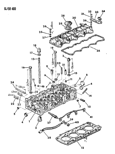 1989 Jeep Wrangler Cylinder Head Diagram 1