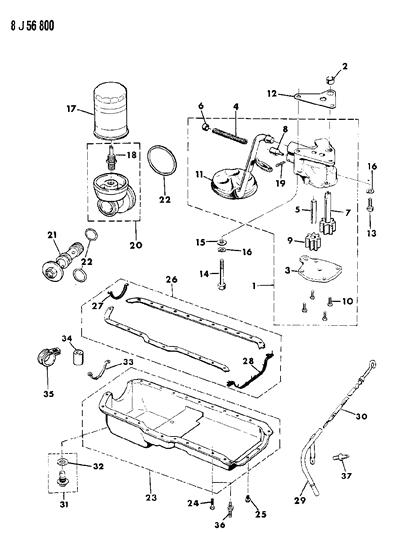 1988 Jeep Wrangler Engine Oiling Diagram 3