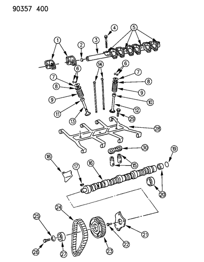 1990 Dodge Ram Van Bearing-CAMSHAFT Diagram for 4179777