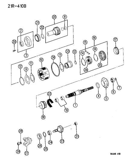 1995 Jeep Cherokee Gear-Input Diagram for 4796956