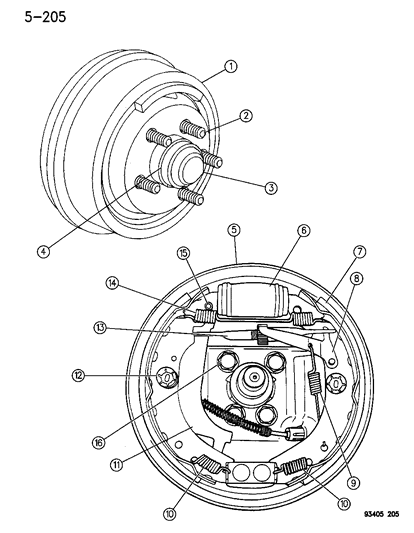 1994 Chrysler New Yorker Drum Diagram for 4616236