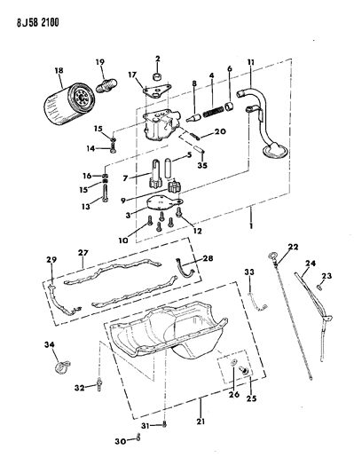 1990 Jeep Wrangler Engine Oiling Diagram 2
