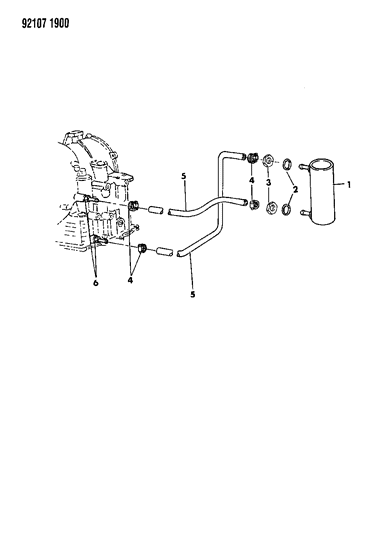 1992 Chrysler Town & Country Hose Toc Diagram for 4546136