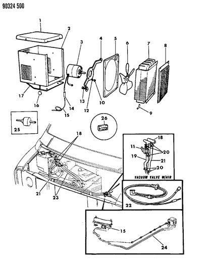 1992 Dodge Ram Wagon Heater Unit - Plumbing Diagram