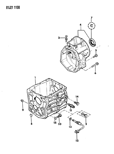 1984 Jeep Wrangler Transmission Case, Extension & Miscellaneous Parts Diagram 6