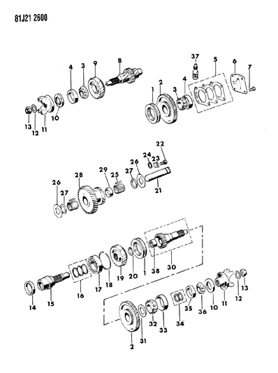 1985 Jeep Wrangler Gear Train Diagram 1