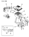 Diagram for 1993 Jeep Grand Wagoneer Air Duct - 53009268