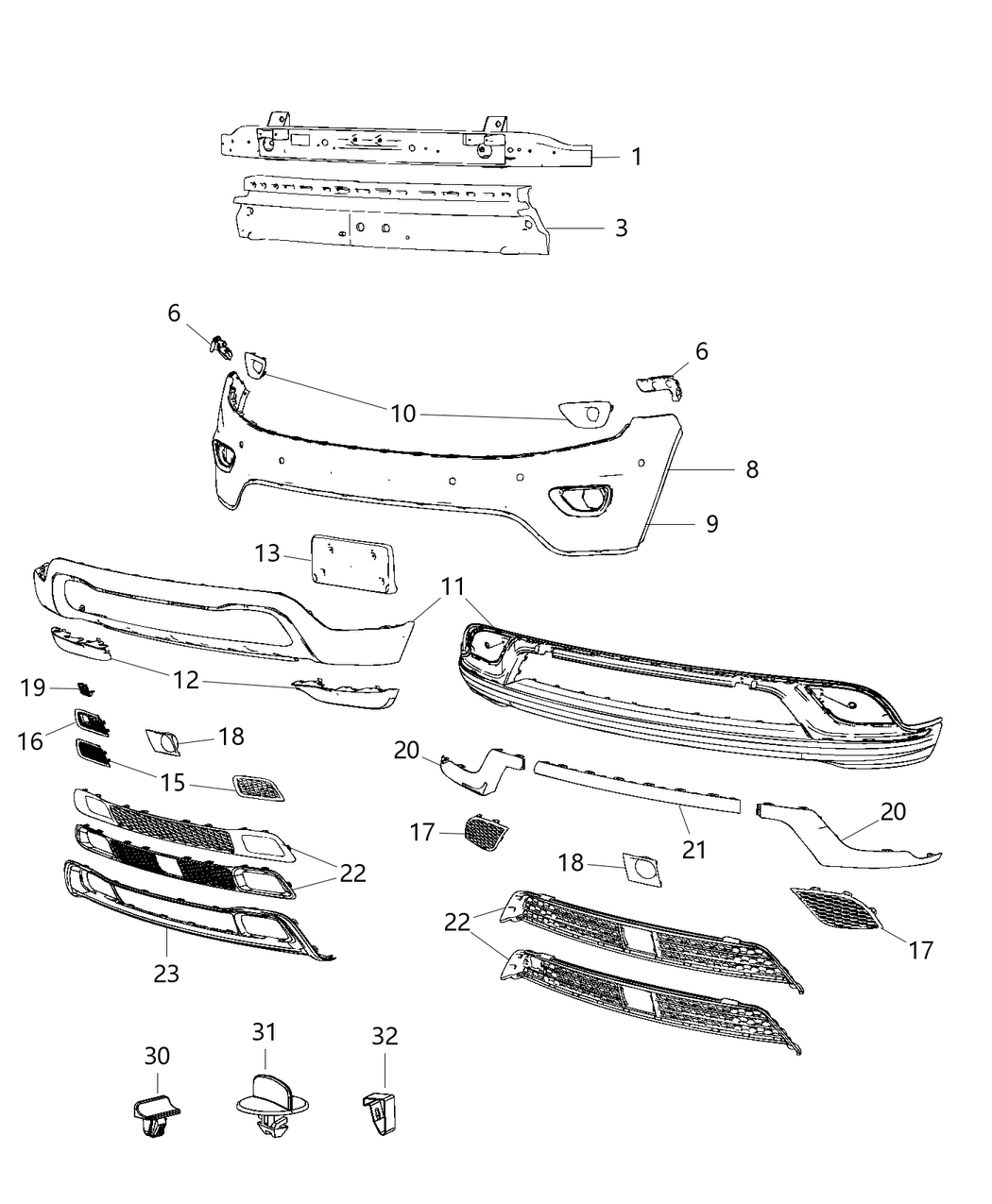 Mopar 1WL31JSCAC Front Lower Bumper Cover