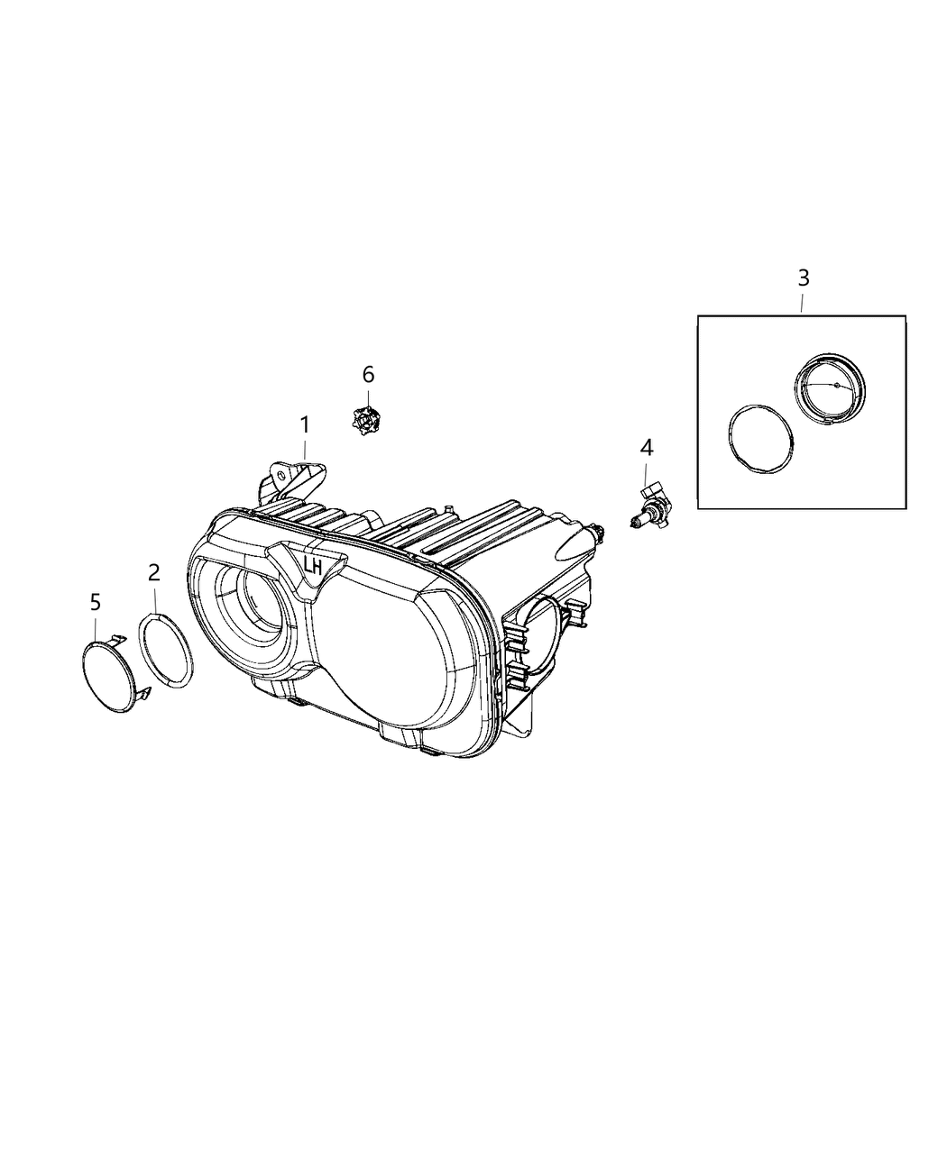 Mopar 68174065AE Headlight Head Light Headlamp