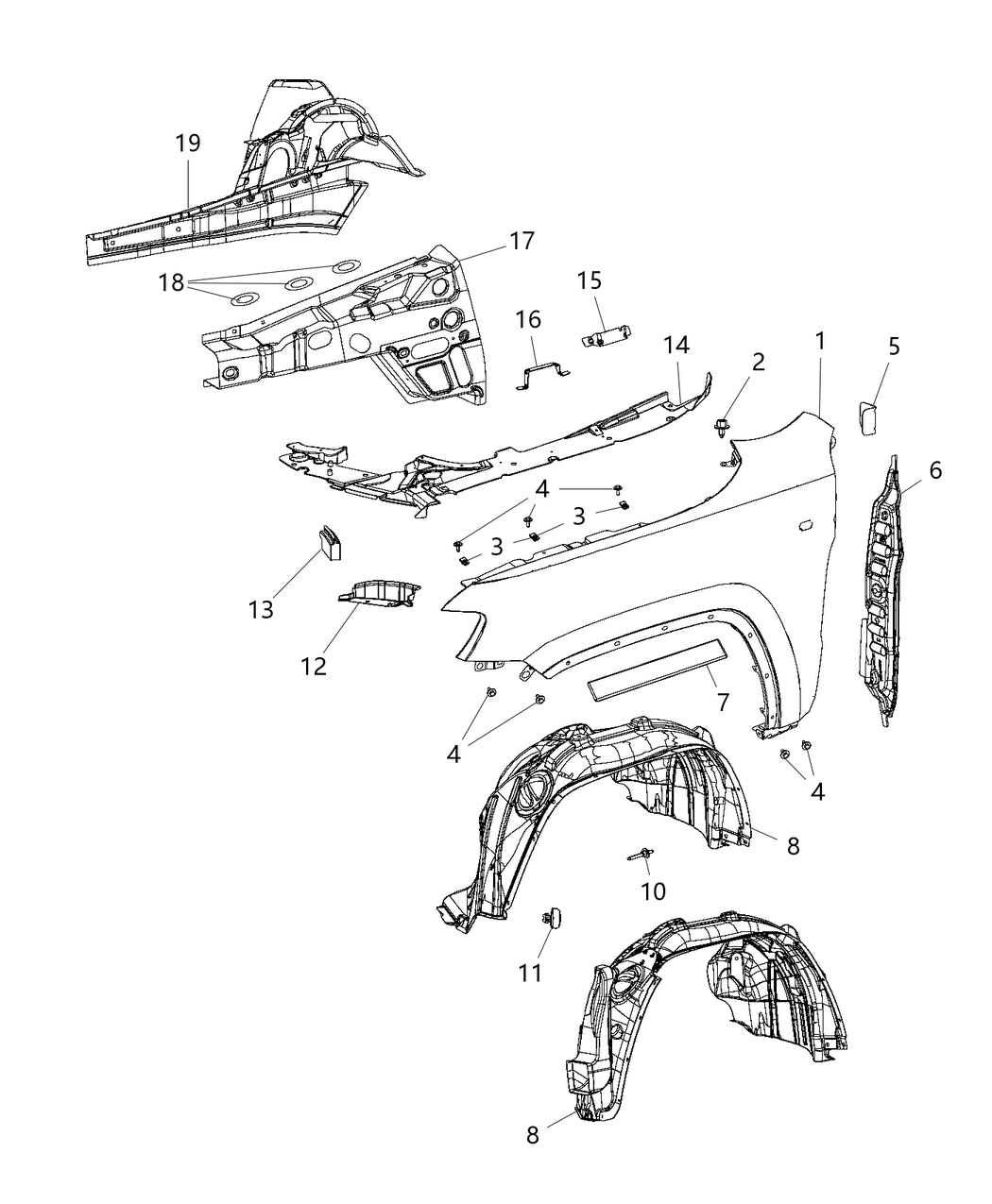 Mopar 68083018AE Fender