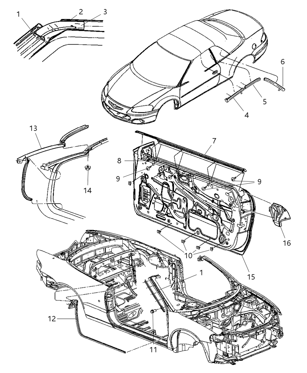 Mopar 4878979AE WEATHERSTRIP-Front Door Secondary