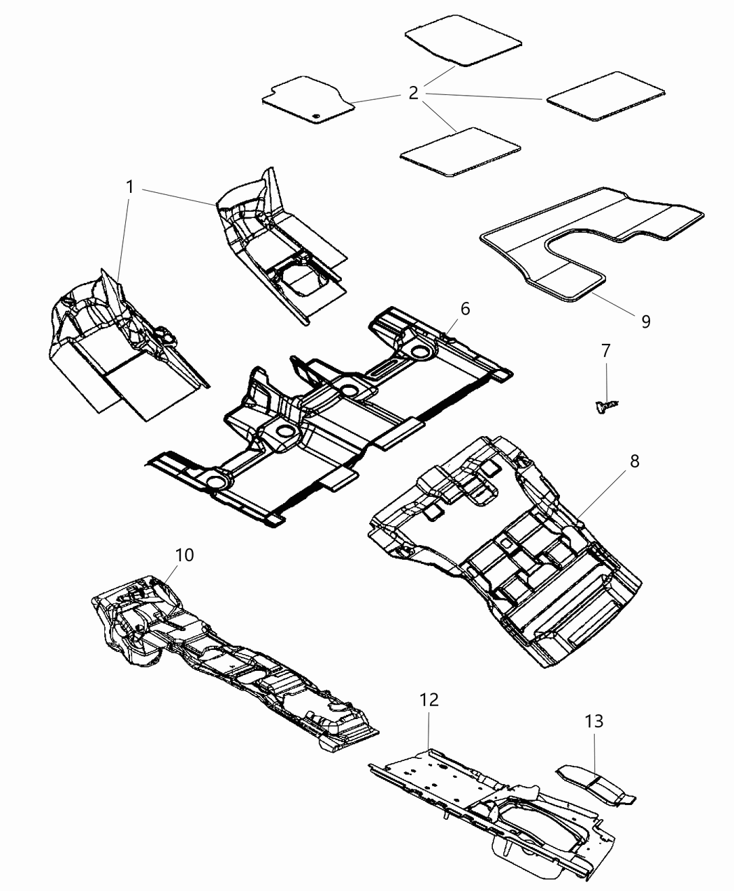 Mopar 5VK171SAAA Mat Kit-Front & Rear