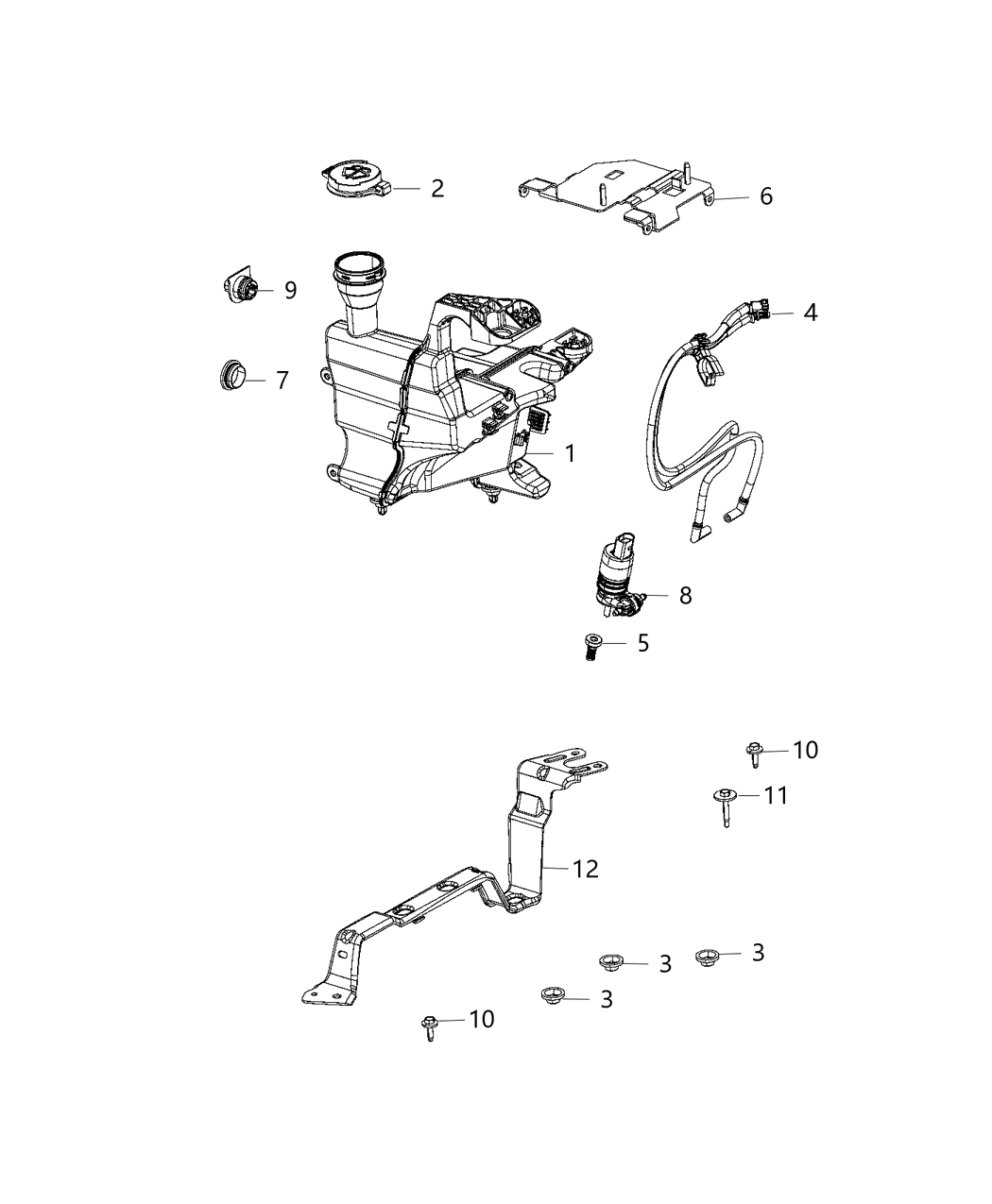 Mopar 68444813AB Reservoir-Windshield Washer