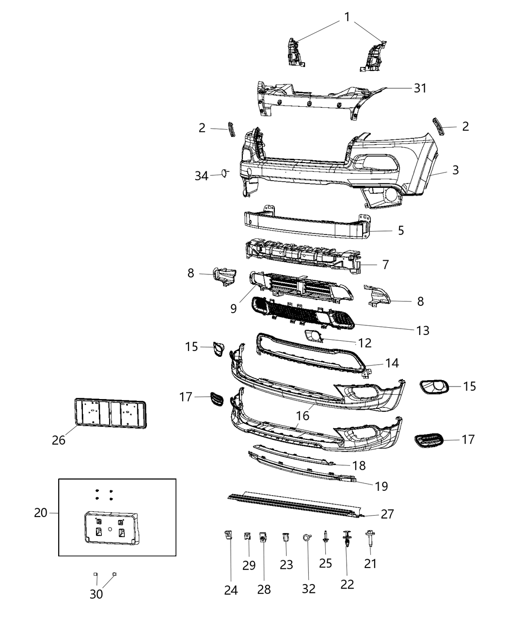 Mopar 5NJ66LS1AB FASCIA