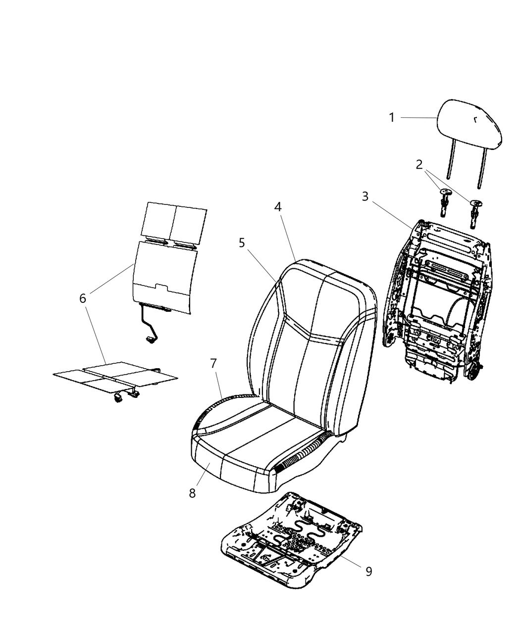 Mopar 1US59DX9AA HEADREST-Front