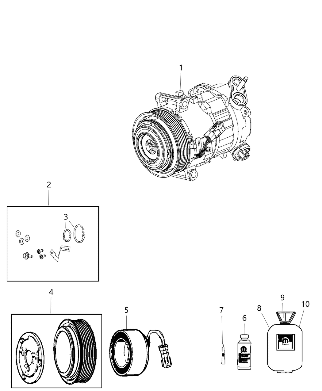 Mopar 68103199AD COMPRESOR-Air Conditioning