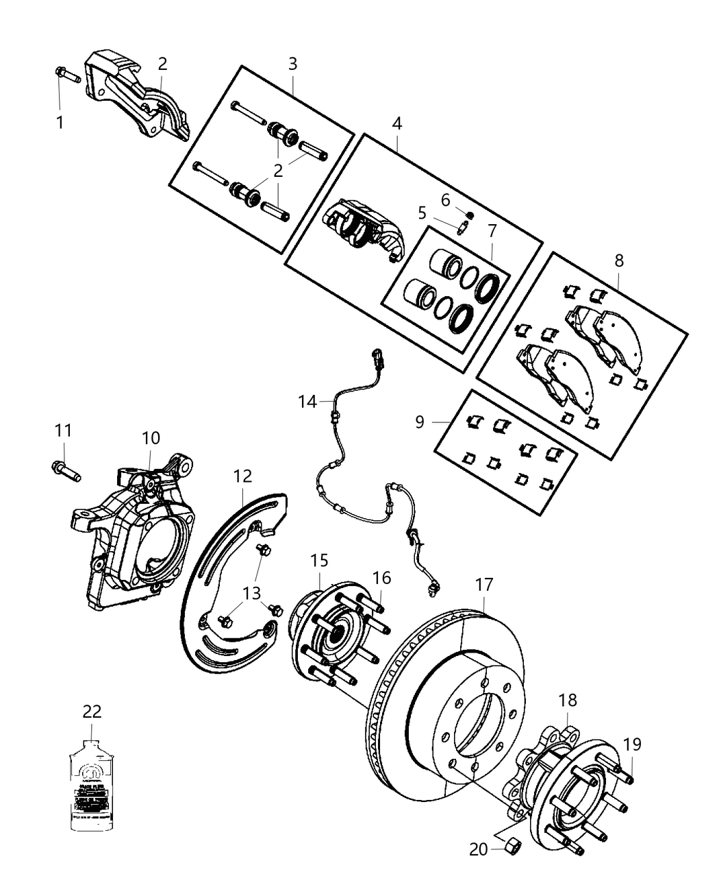 Mopar 4779704AB Front Disc Brake Hub And Bearing