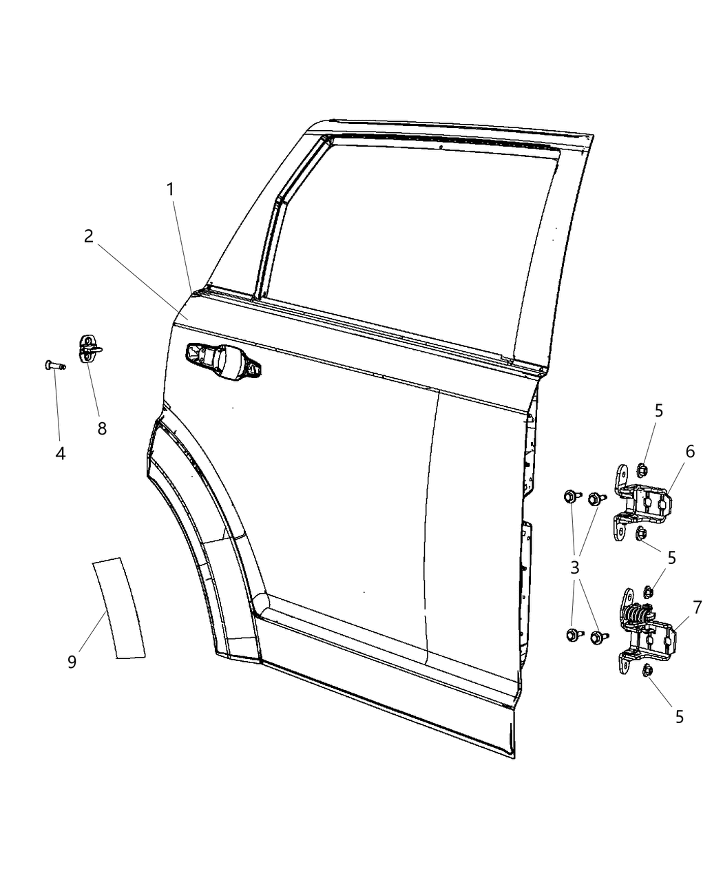 Mopar 68067464AB Panel-Rear Door Outer Repair