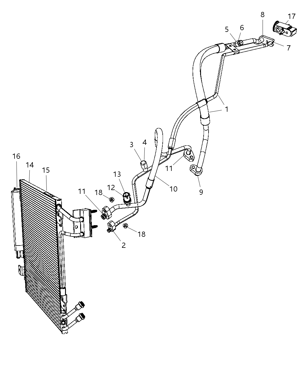 Mopar 68087180AA Line-A/C Discharge