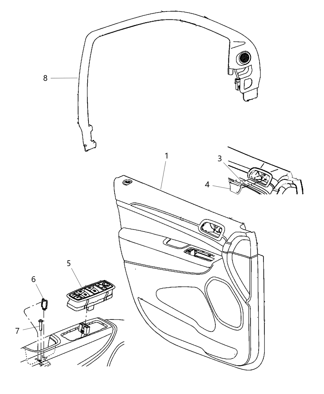 Mopar 1TD791X9AD Panel-Front Door Trim