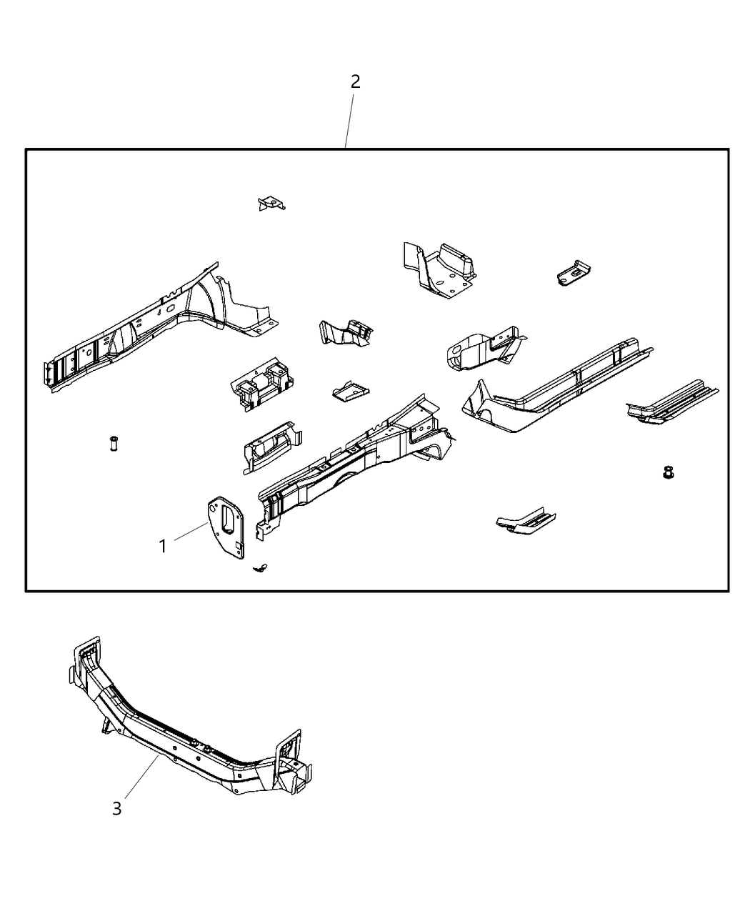 Mopar 5067868AA Front Bumper Side Rail