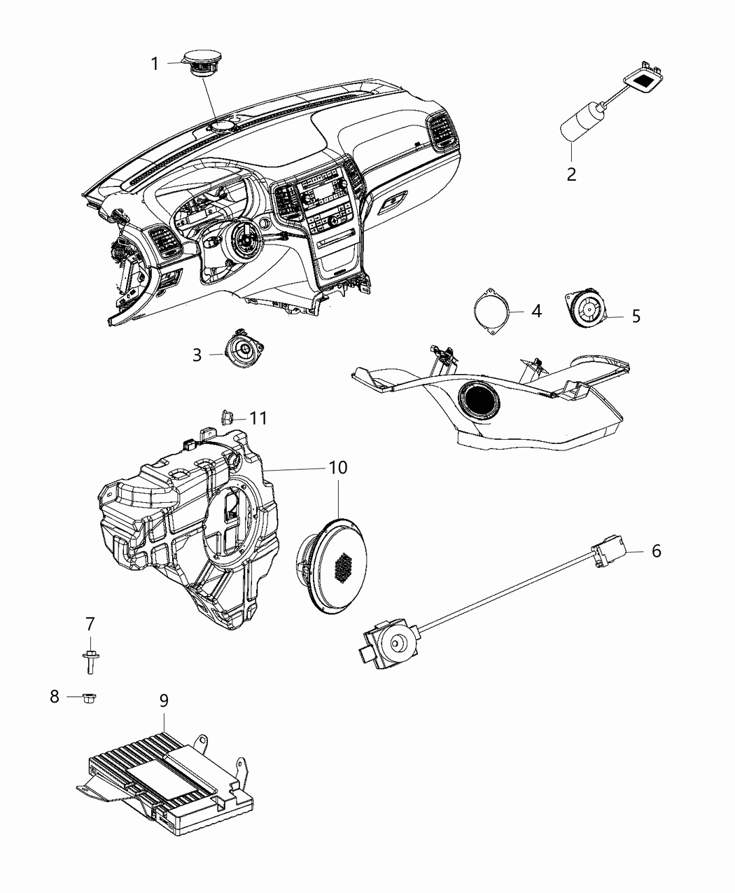 Mopar 68300239AA Speaker-TWEETER