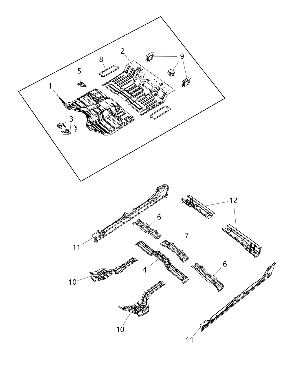 Mopar 68276375AC Pan-Rear Floor