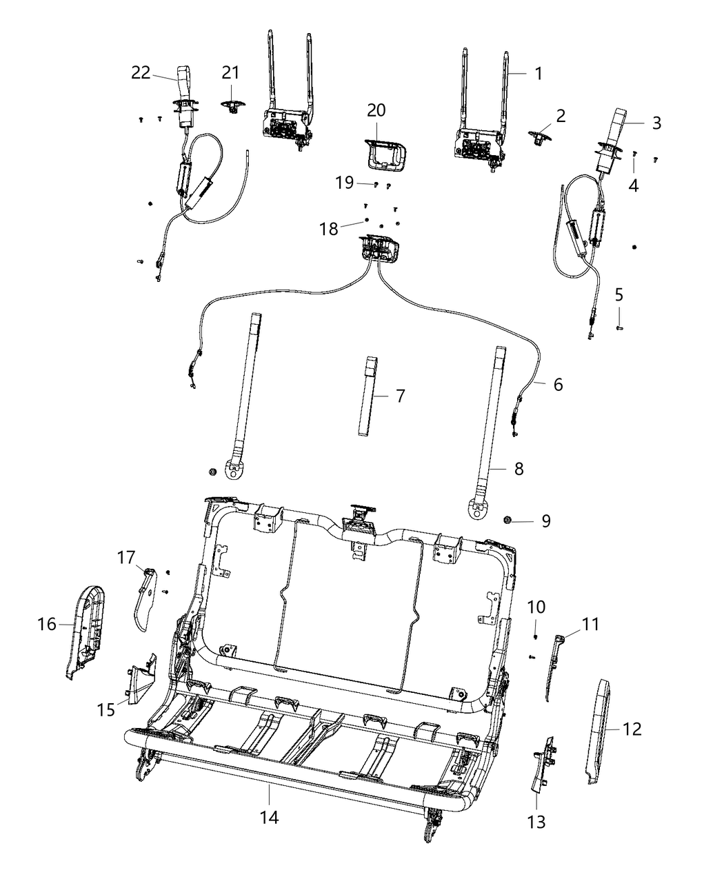 Mopar 68281220AA Frame-Rear Seat Back