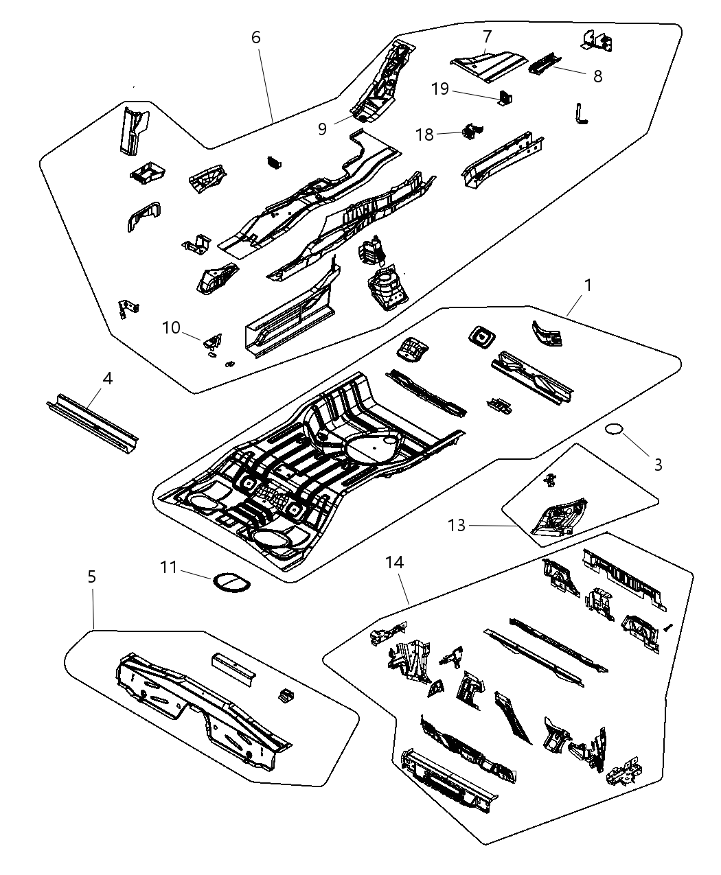 Mopar 5076495AA REINFMNT-Floor Pan