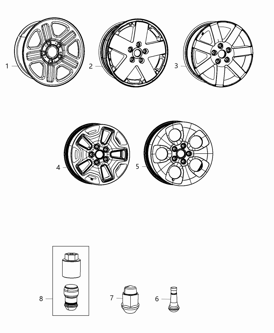 Mopar 1TK93DX8AB Wheel-Alloy Aluminum