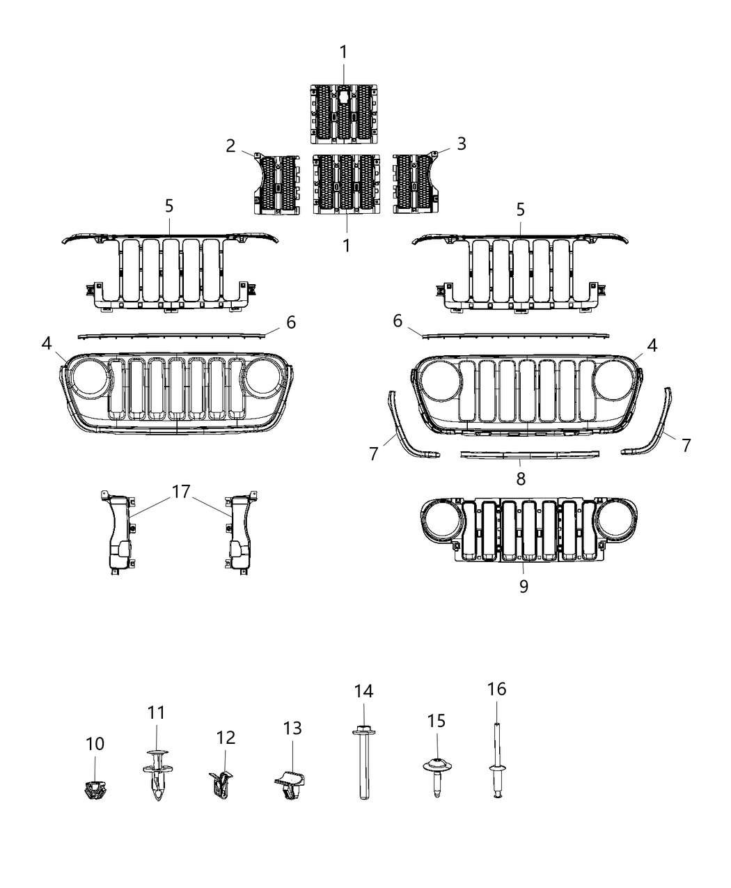 Mopar 6CG99XS9AC Trim-Radiator Grille