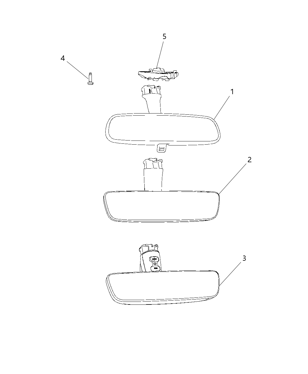 Mopar 68297612AB Inside Rear View Mirror