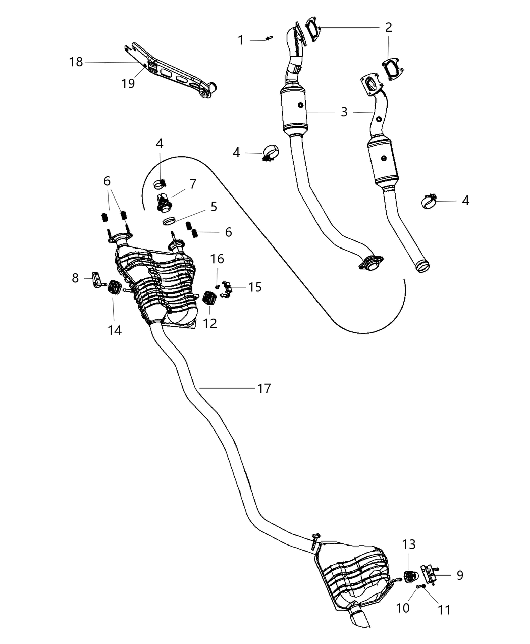 Mopar 52124623AH Exhaust Muffler And Tailpipe