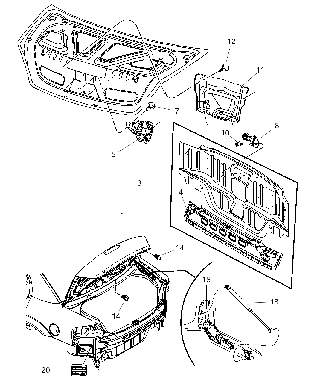 Mopar 4814892AE DECKLID