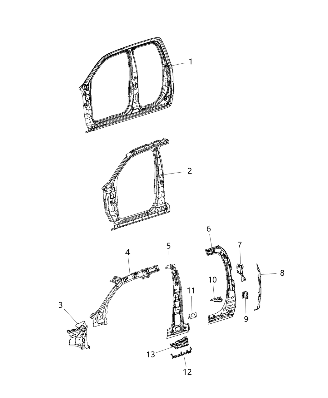 Mopar 68310035AD Panel-C Pillar Inner