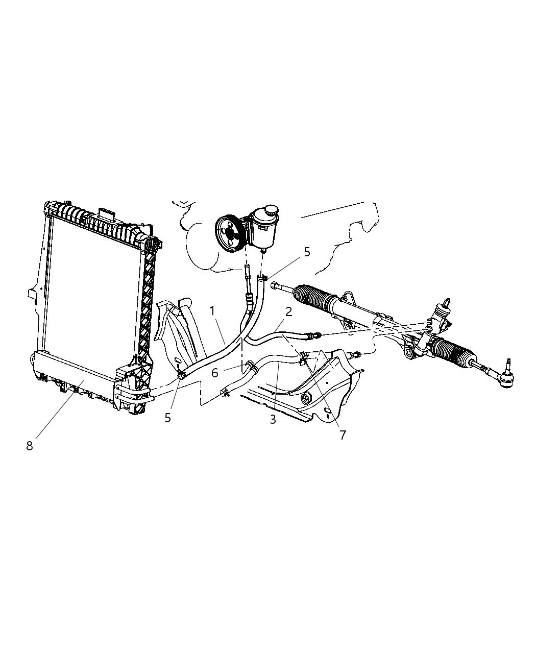 Mopar 52113241AF Line-Power Steering Pressure