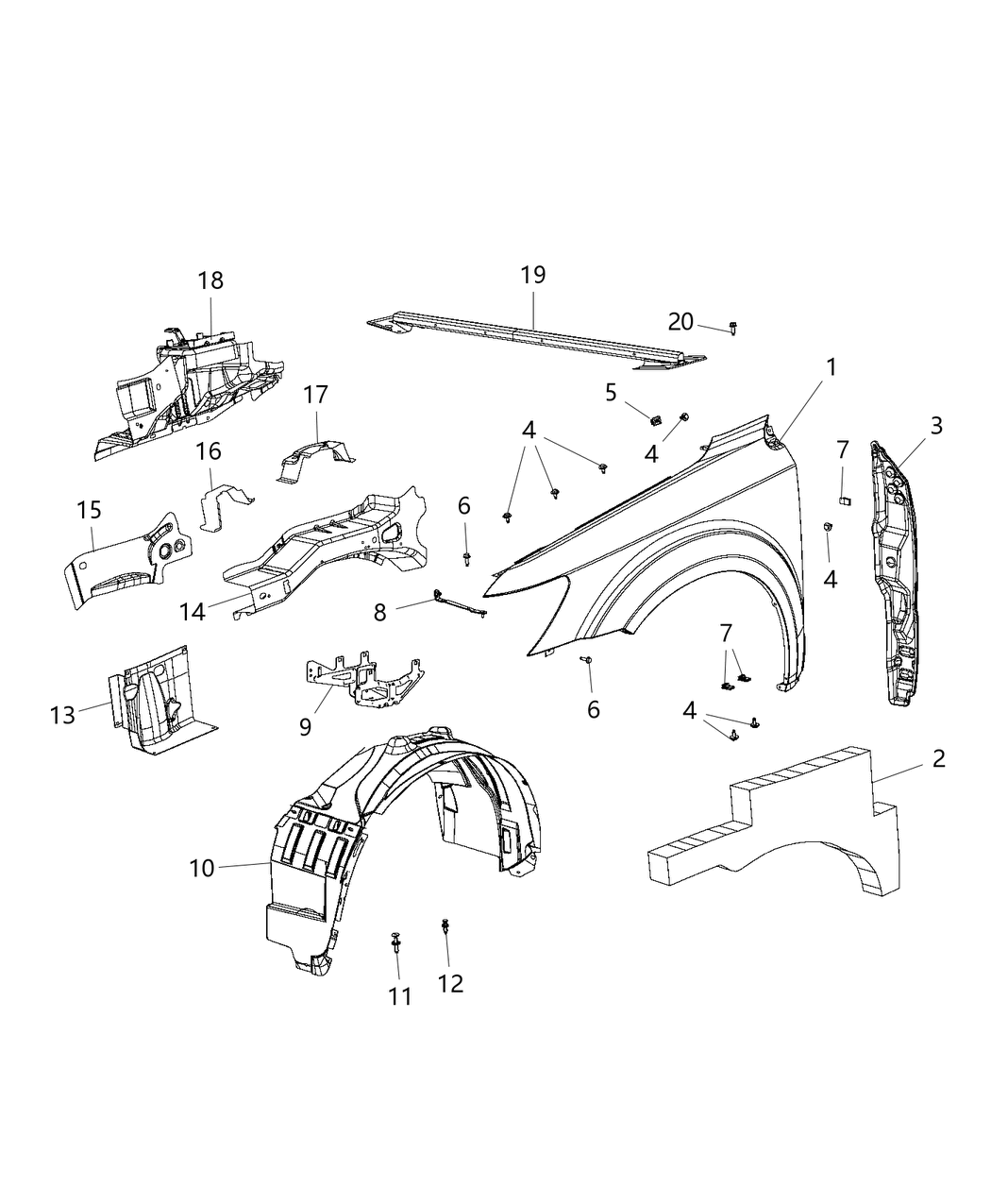 Mopar 5116279AB Shield-Fender