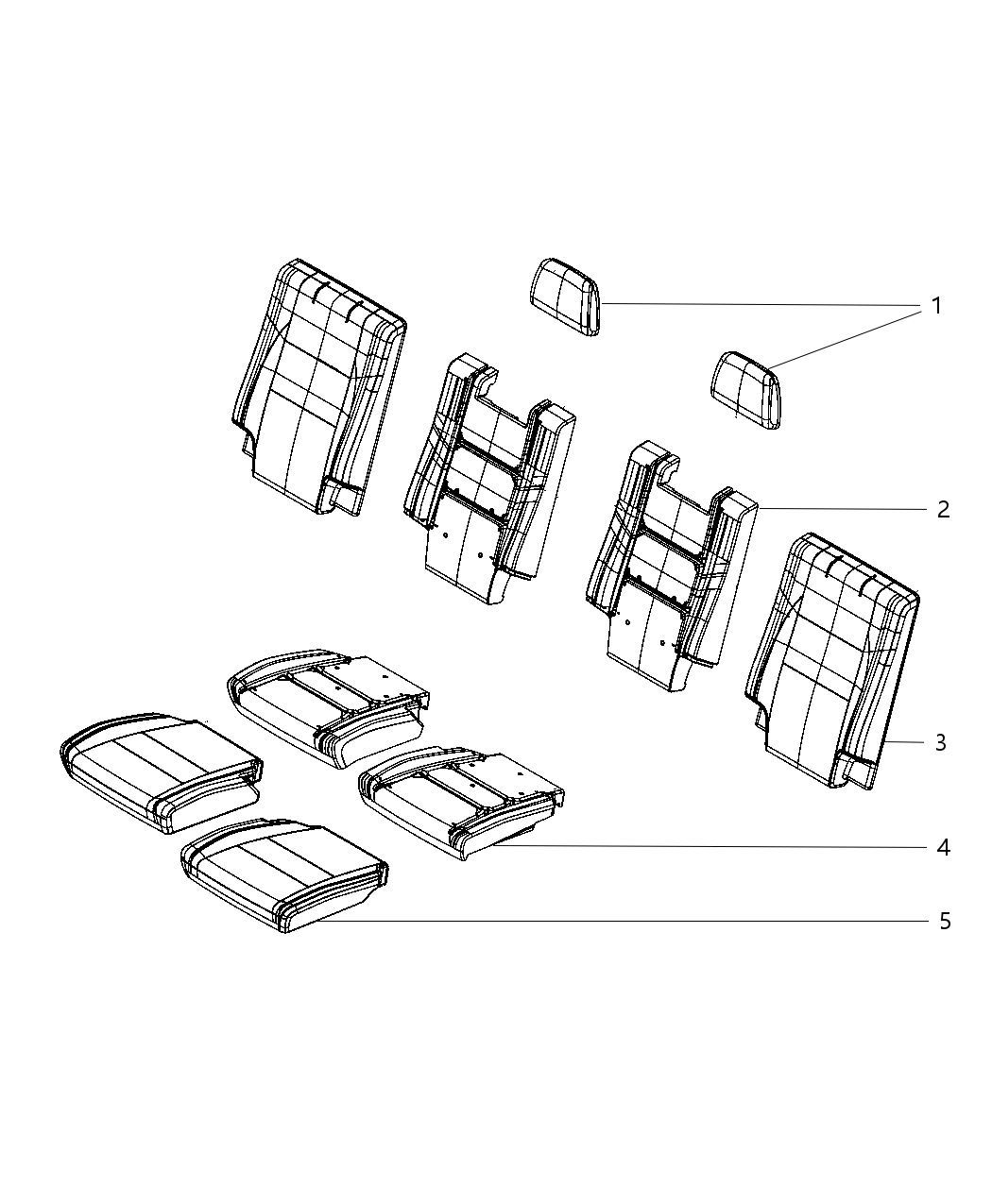 Mopar 6QK90LR9AA HEADREST-Third Row