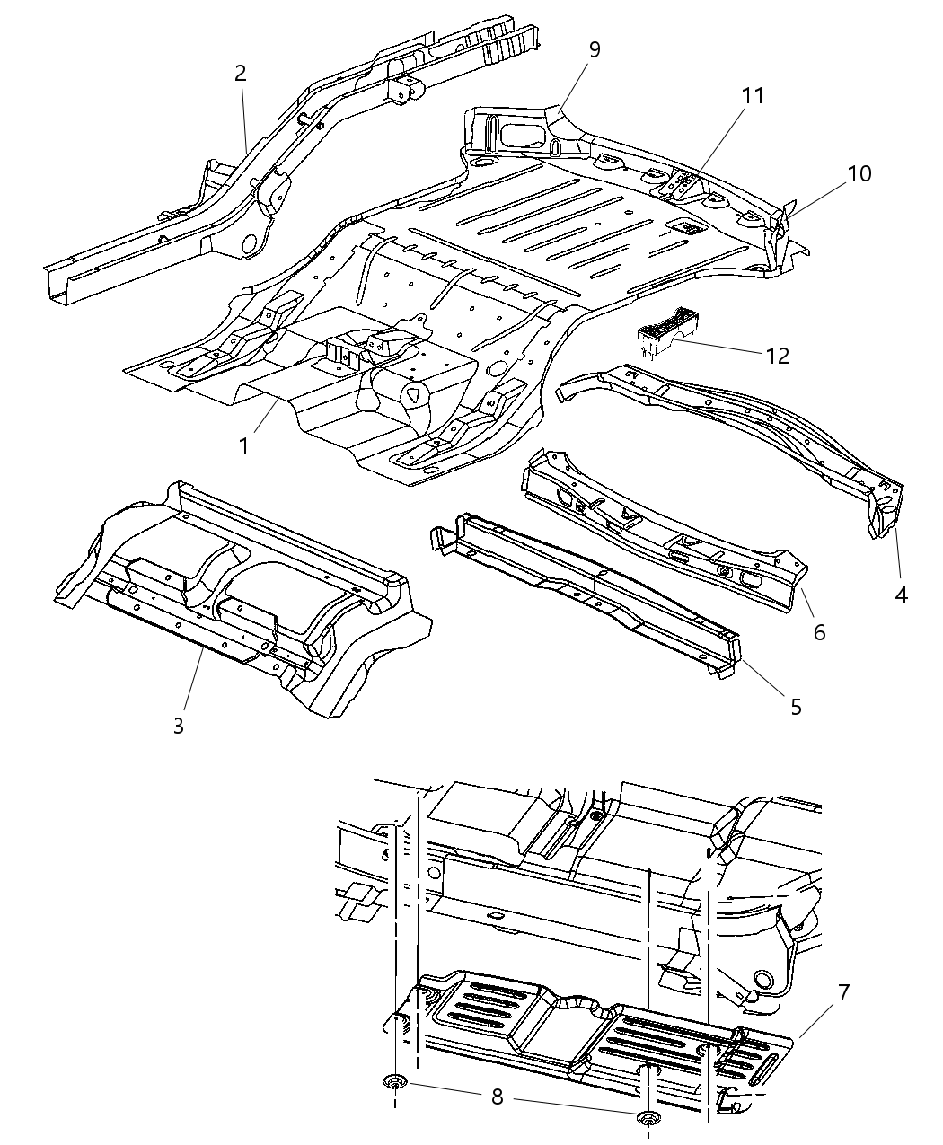 Mopar 55396628AG Pan-Floor