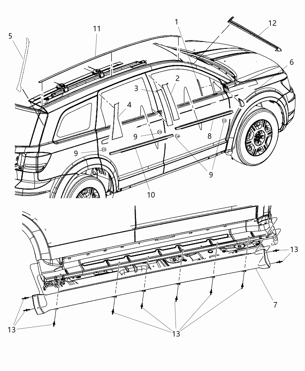 Mopar 5178149AB APPLIQUE-SILL