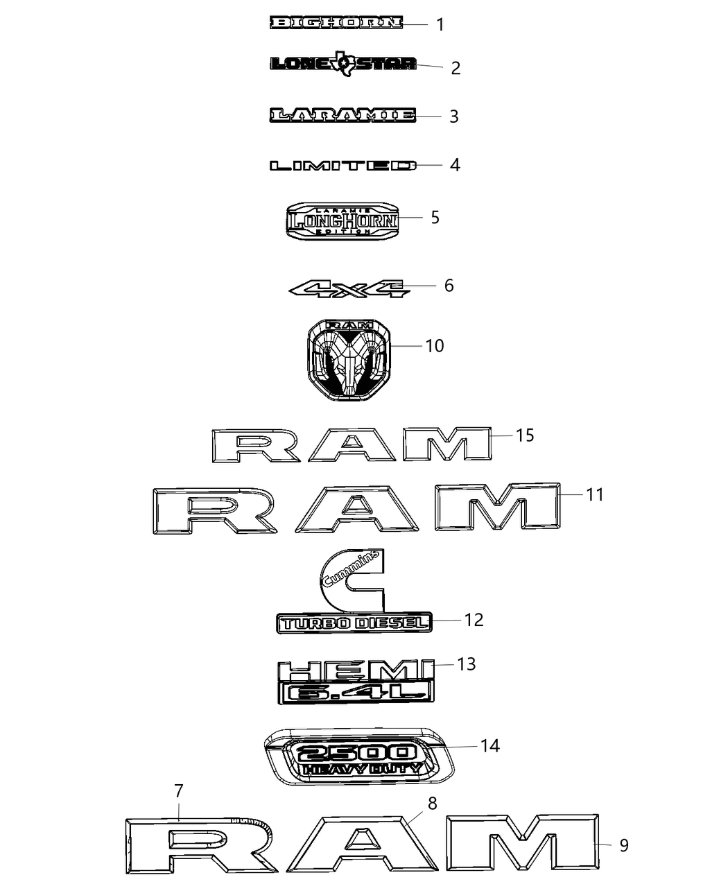 Mopar 68362209AB Nameplate