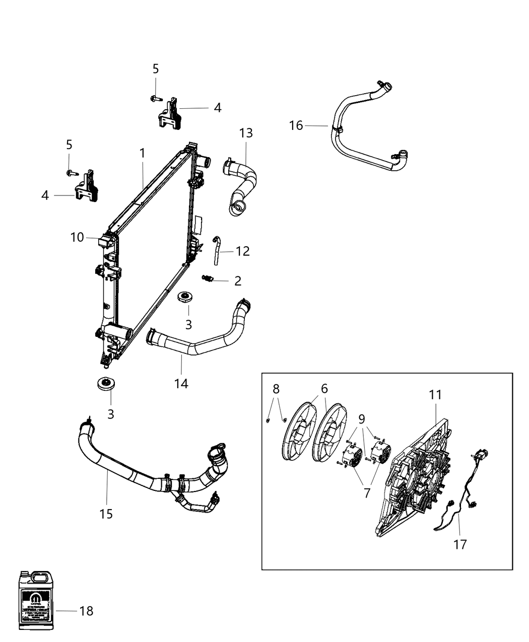 Mopar 5181877AF Hose-Radiator Outlet