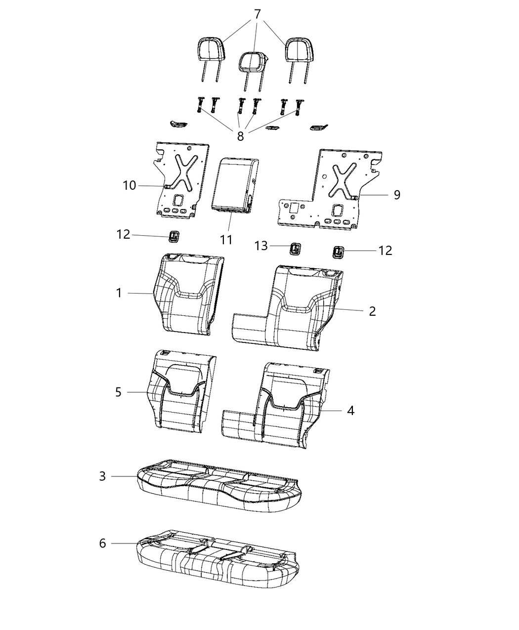 Mopar 7AD36LXHAA Cover-Rear Seat Back