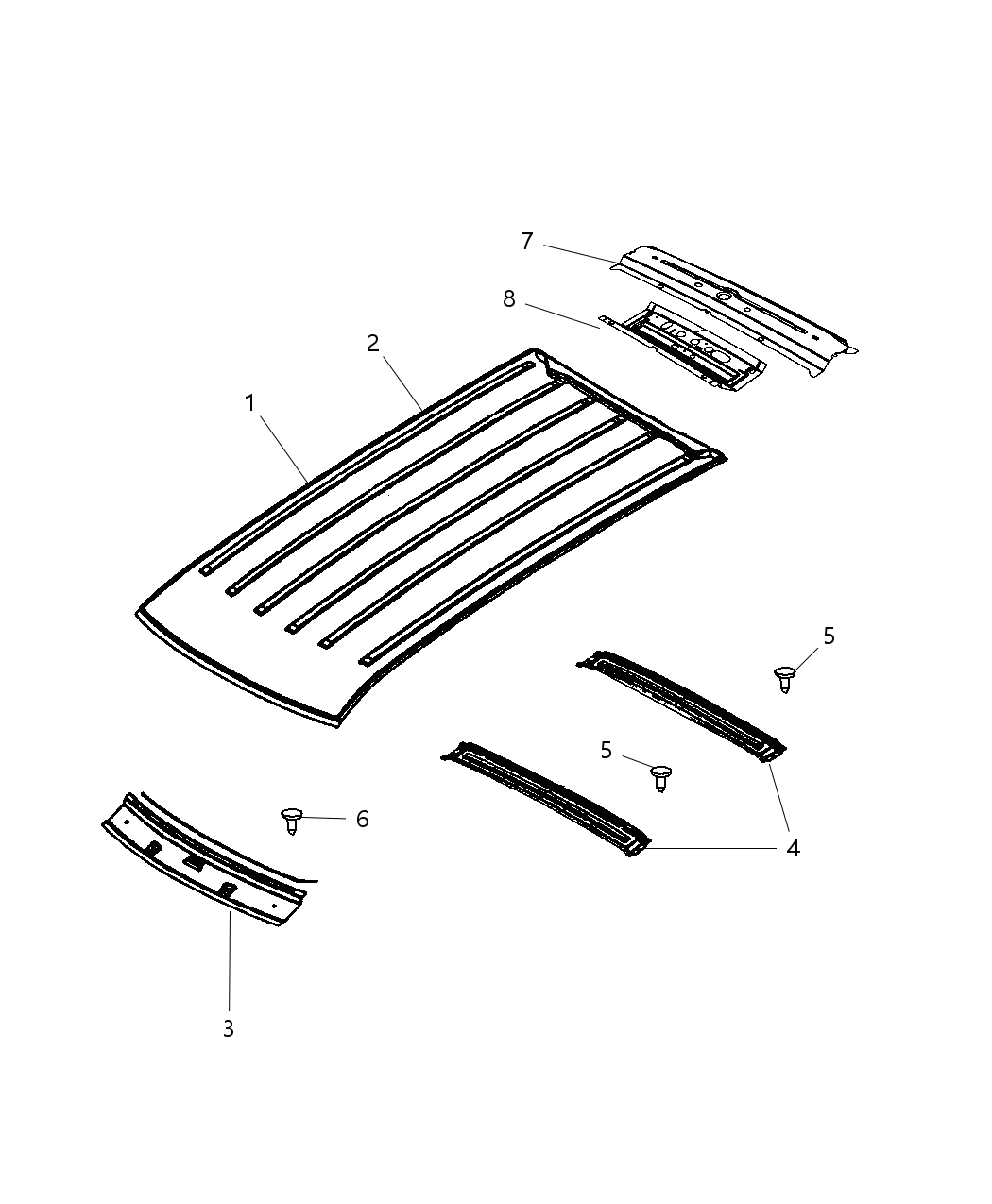 Mopar 57010037AB Panel-Roof