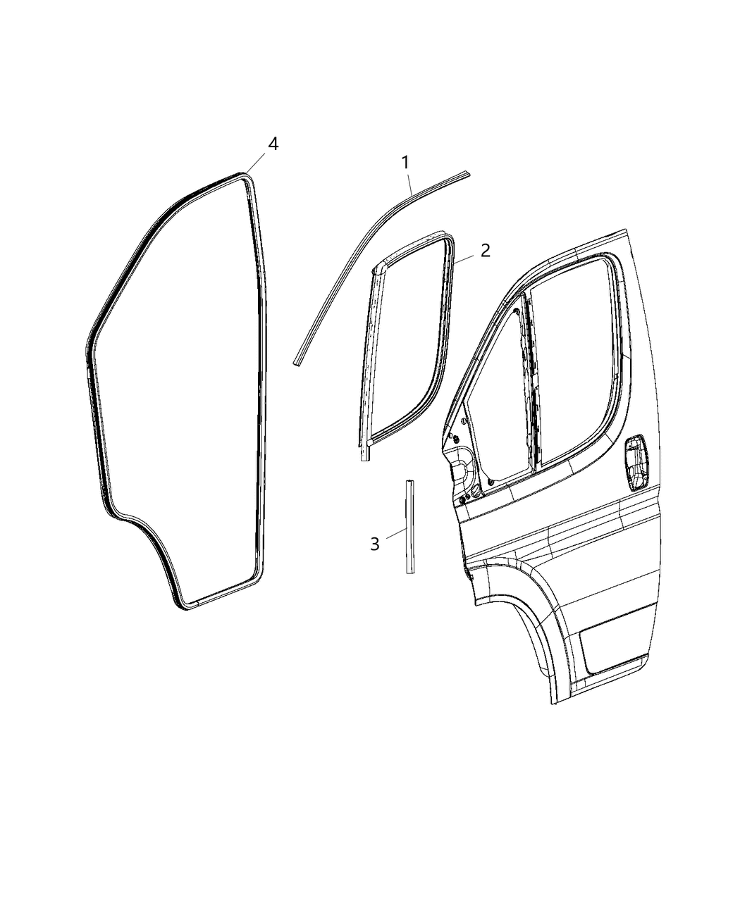 Mopar 68226158AA WEATHERSTRIP-Front Door