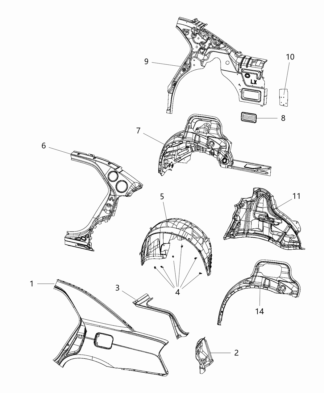 Mopar 68127978AH Panel-Body Side Aperture Inner