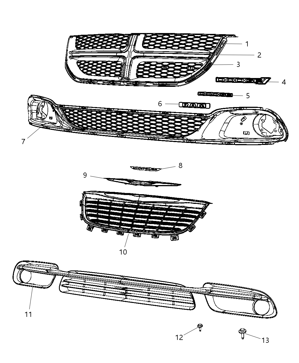 Mopar 68154573AA Grille-Radiator