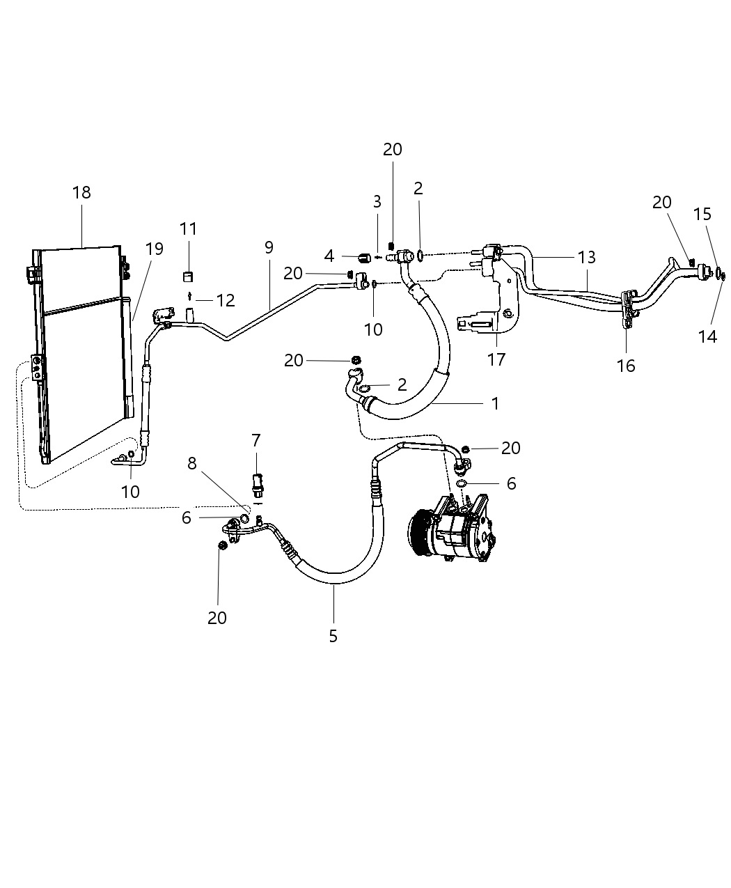 Mopar 68161181AA Line-A/C Liquid