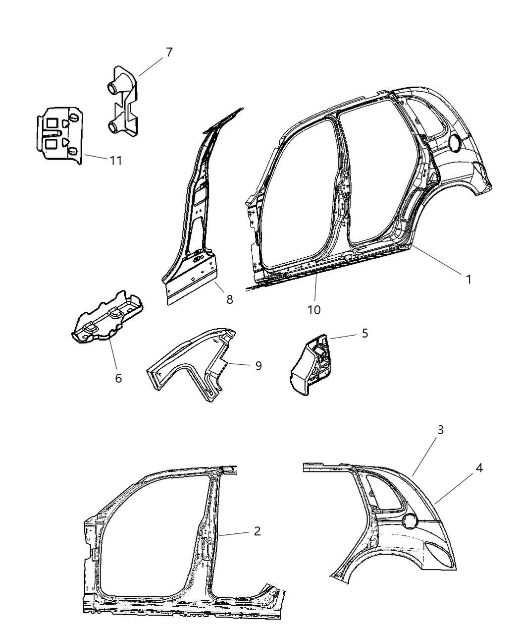 Mopar 5071520AB Panel-Body Side Aperture Complete