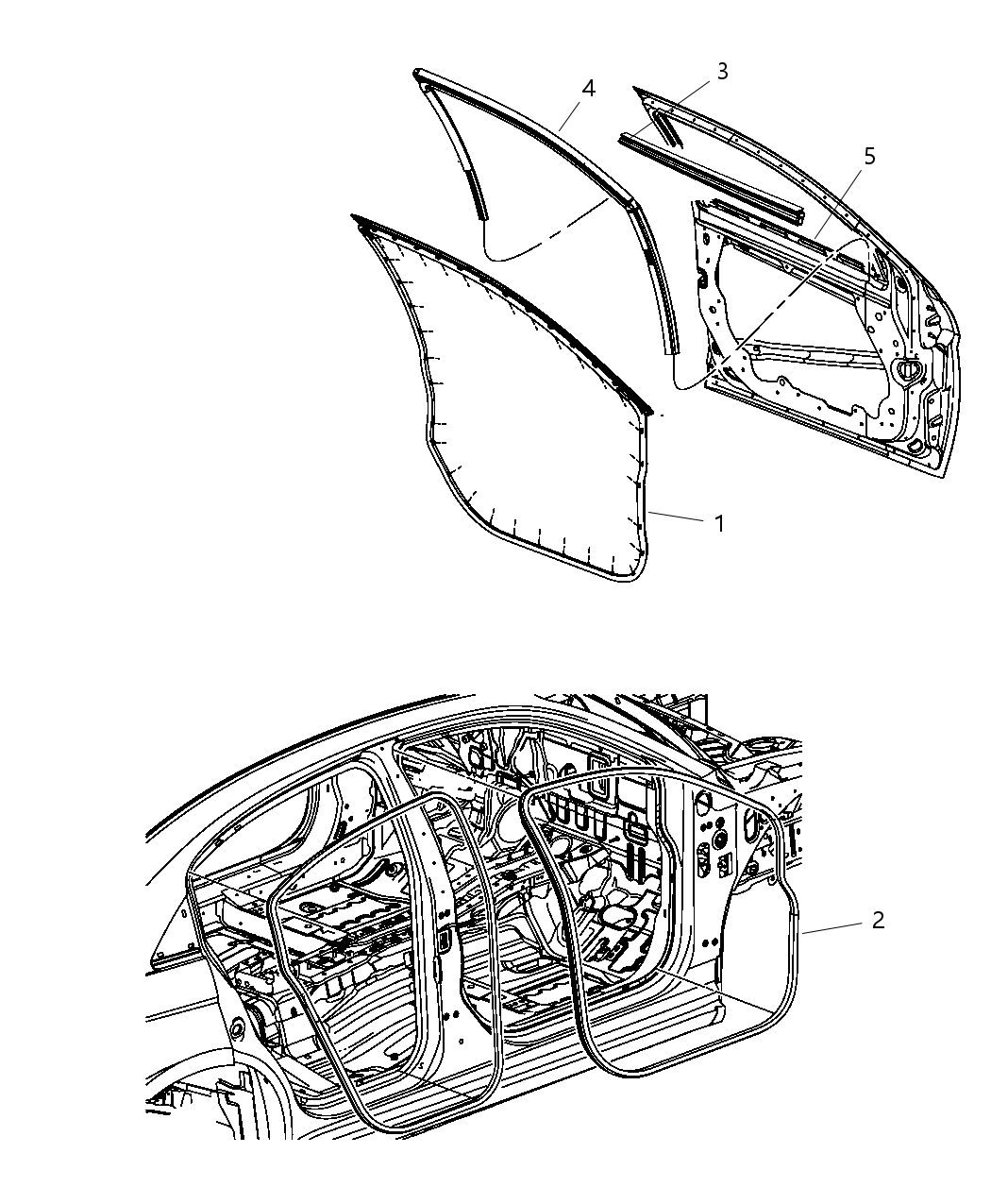 Mopar 1DZ06XT1AB WEATHERSTRIP-Front Door Body Mounted